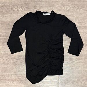 Clara Collins Black Ruffled Women's Top